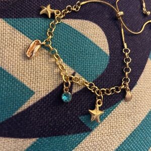 Gold Starfish Charm Bracelet